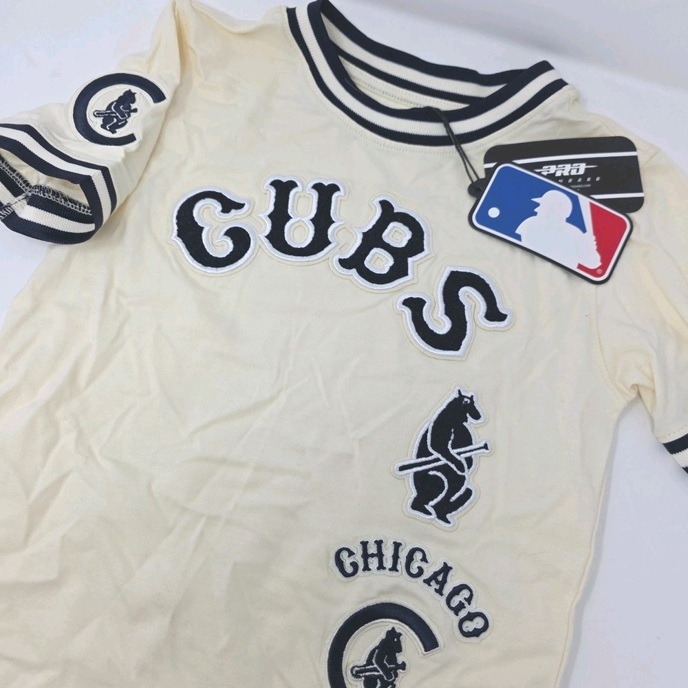 Pro Standard T-Shirt Boys 6 Cream Chicago Cubs Retro Classic MLB Crew Neck NWT
